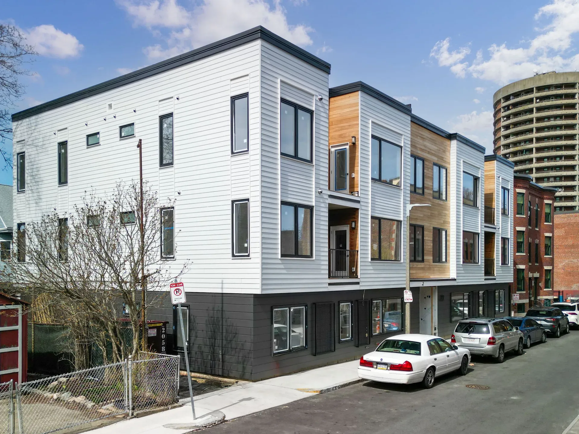 Completed exterior of The Parkline along Dixwell Street