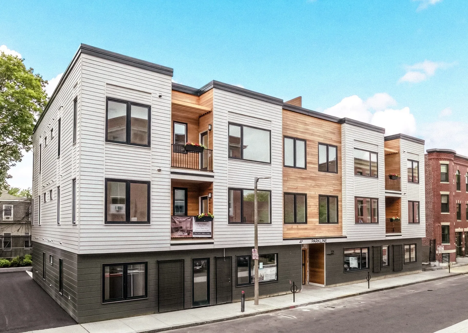 Completed exterior of The Parkline at 27 Dixwell Street